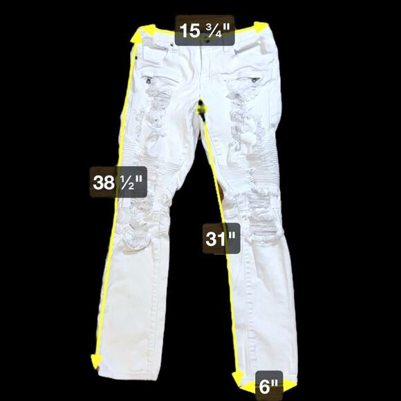 Rue 21 Jeans Bundle Mens Blue Acid Wash 30/32 White Moto S/30 Rave Skater - Picture 11 of 11